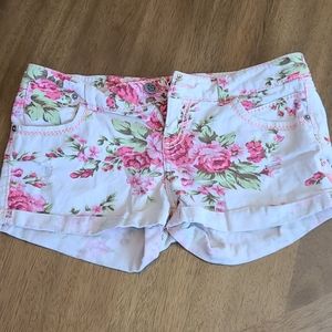 Floral jean shorts